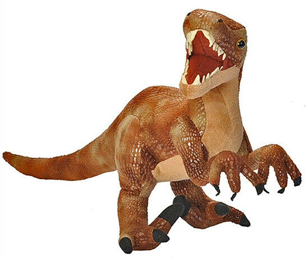 Velociraptor 17953 AP Wild Republic Stofftier Kuscheltier Dinosaurier Raub- Dino Kuscheln Sie mit diesem gefährlichen Riesen aus prähistorischer Zeit. Der Velociraptor war ein gefährliches Raubtier, das für seine großen und scharfen Krallen bekannt war. Hergestellt aus hochwertigen Materialien, hat dieses Plüschtier einen kuscheligen und warmen Look. Realistisches Plüschspielzeug ist das perfekte Geschenk für Kinder. Spaß garantiert! Das Kuscheltier kann mit Wasser und milder Seife abgewischt werden, um Flecken zu entfernen! Das Kuscheltier ist aus absolut weichen und hochwertigen Materialien gefertigt. Es ist daher für Kinder jeden Alters und Erwachsene geeignet. Mit einer Größe von ca.76 cm ist das Kuscheltier Wild Republic Kuscheltier perfekt zum Spielen und Liebhaben. Erfüllt die Europäischen Sicherheitsstandards für Spielwaren: EN71 Teil 1, 2 & 3, für alle Altersgruppen